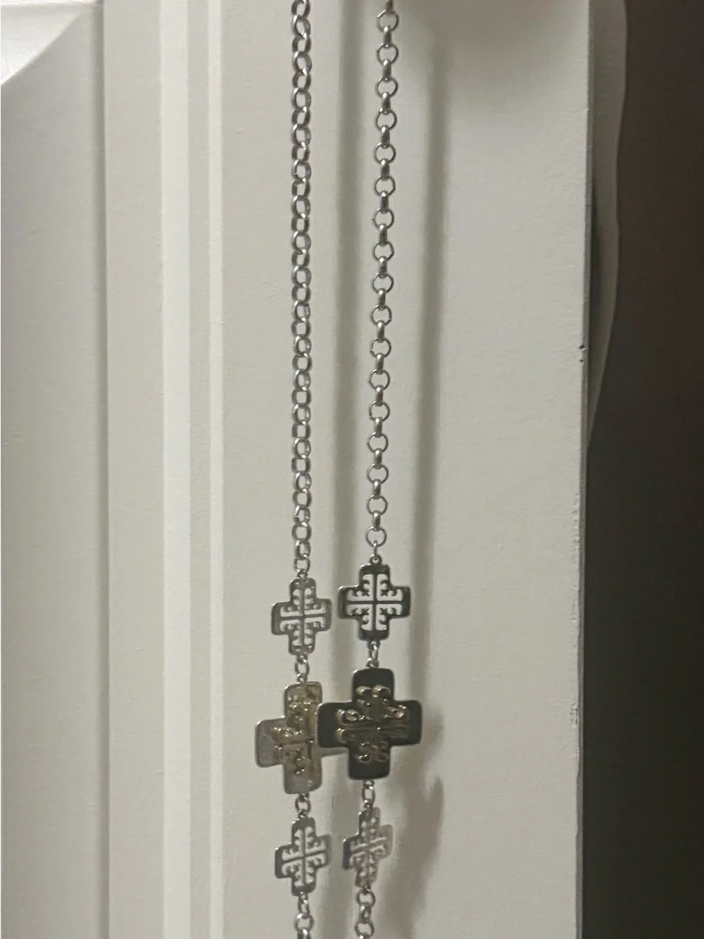 Plunder Silver Cross-Link necklace